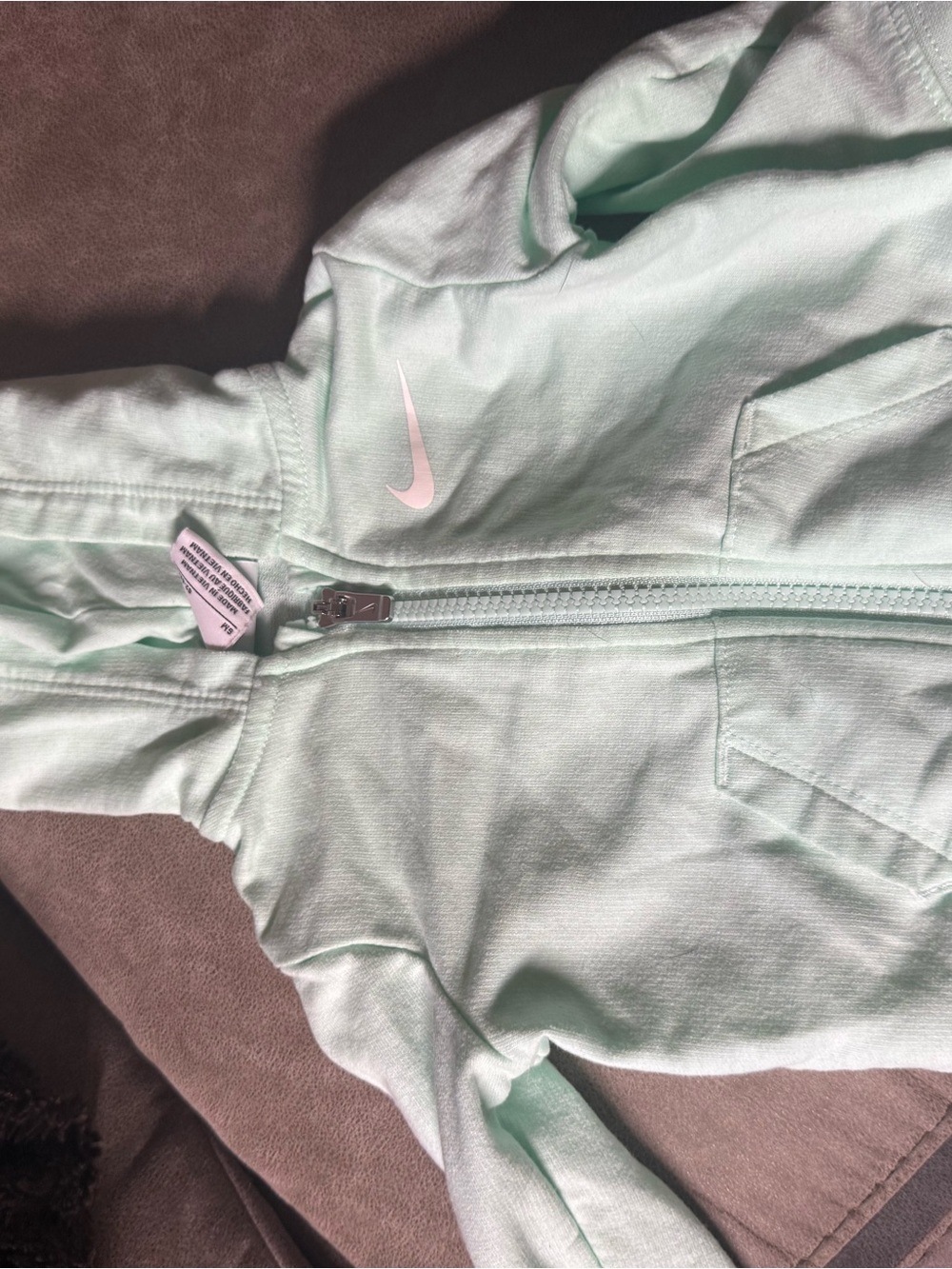 Nike Kids Mint Green Hooded Zip Jacket